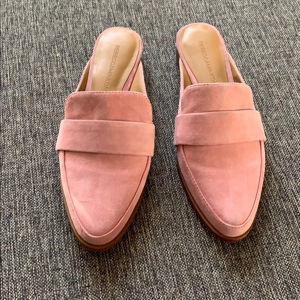 🟢 Rebecca Minkoff Pink Suede Mules Shoes 6